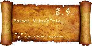 Baksai Viktória névjegykártya